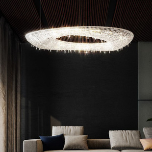 Italian J Villa Living Room Swarovski Crystal Diamond Big chandelier Hotel Restaurant K9 Engineering Custom Lighting