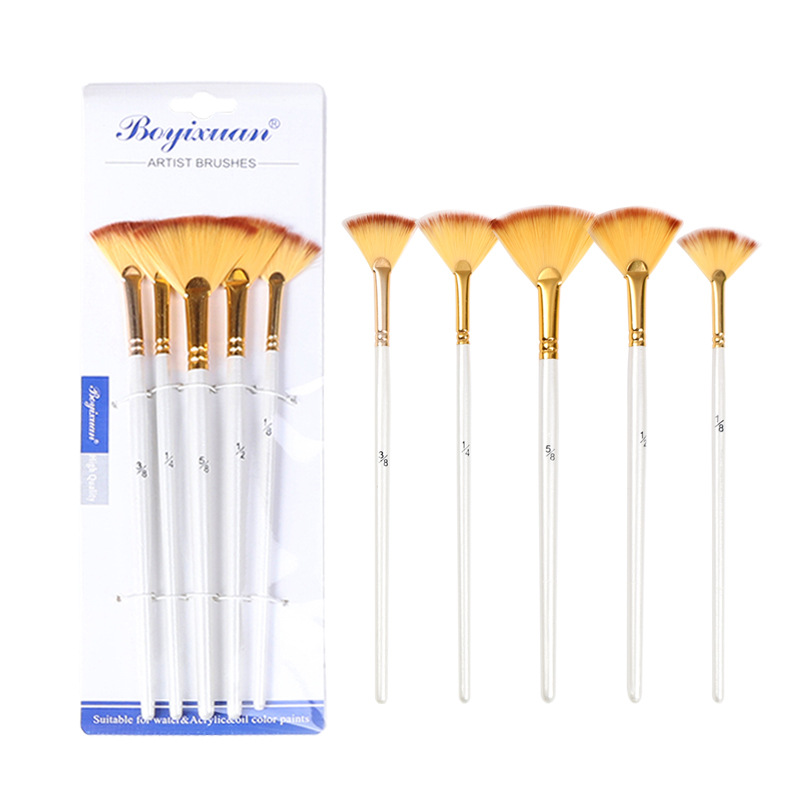 Boyi Xuan perla de madera blanca de cinco piezas traje arte acuarela pintura al óleo pintura infantil cepillo de nylon