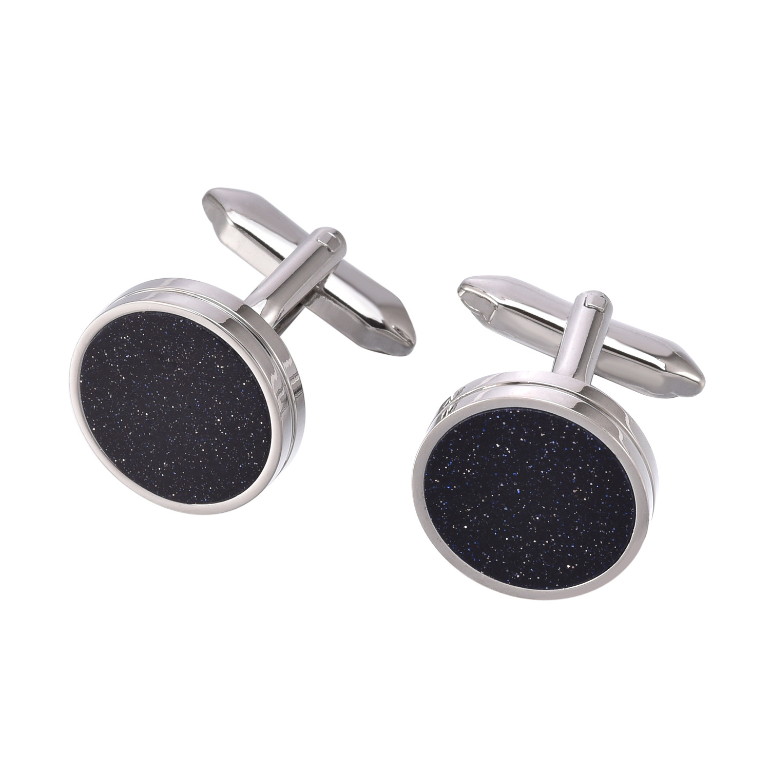 Dongguan Starry Sky Gemelos francés simple Bisel Oro Negro mancuernas traje formal avanzado azul piedra arenisca Mancuernas