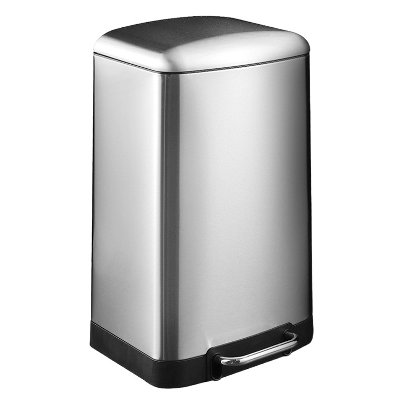 La basura comercial grande puede pedal Cubo de almacenamiento con tapa centro comercial de acero inoxidable unidad de la empresa lenta caída de la basura puede