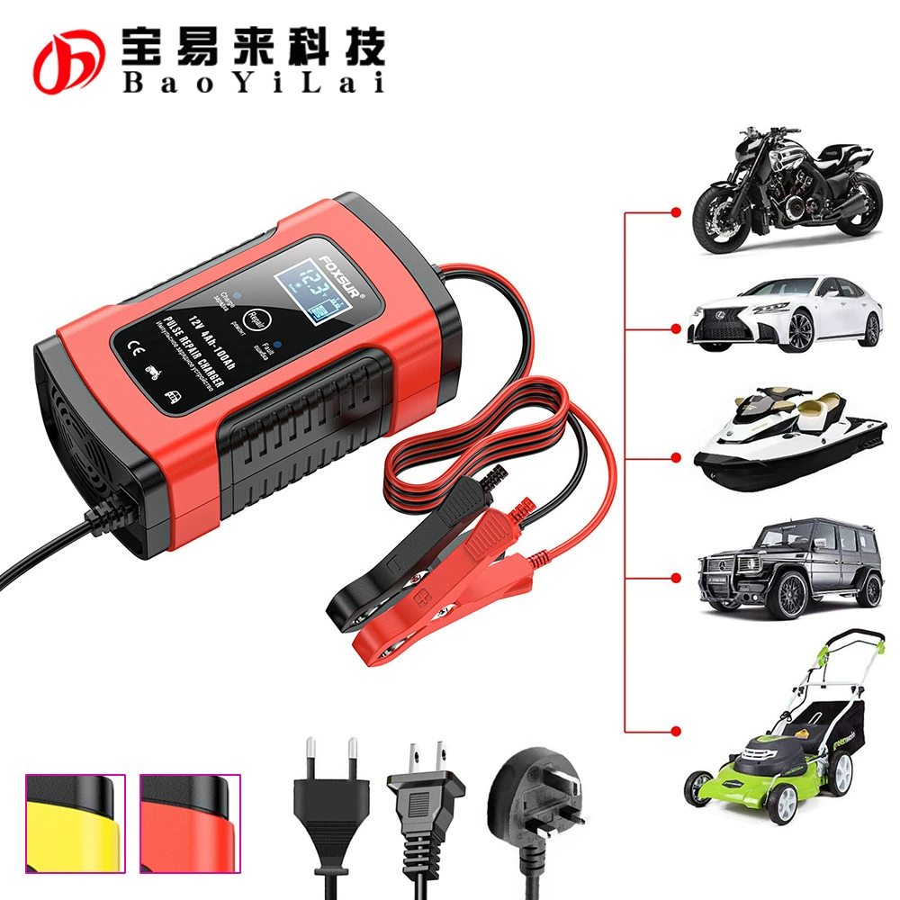 4Ah-100Ah Pulse Repair Battery Charger Автомобильный мотоцикл 12V зарядное устройство для батареи