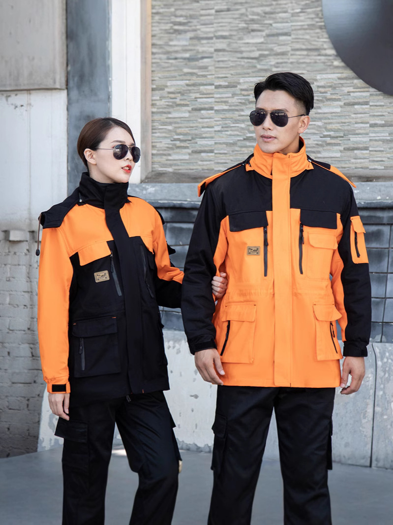 Invierno de algodón de lana con ropa de trabajo de algodón para hombres, ropa de algodón caliente y gruesa, ropa de protección laboral, chaqueta de algodón, ropa de asalto a prueba de frío