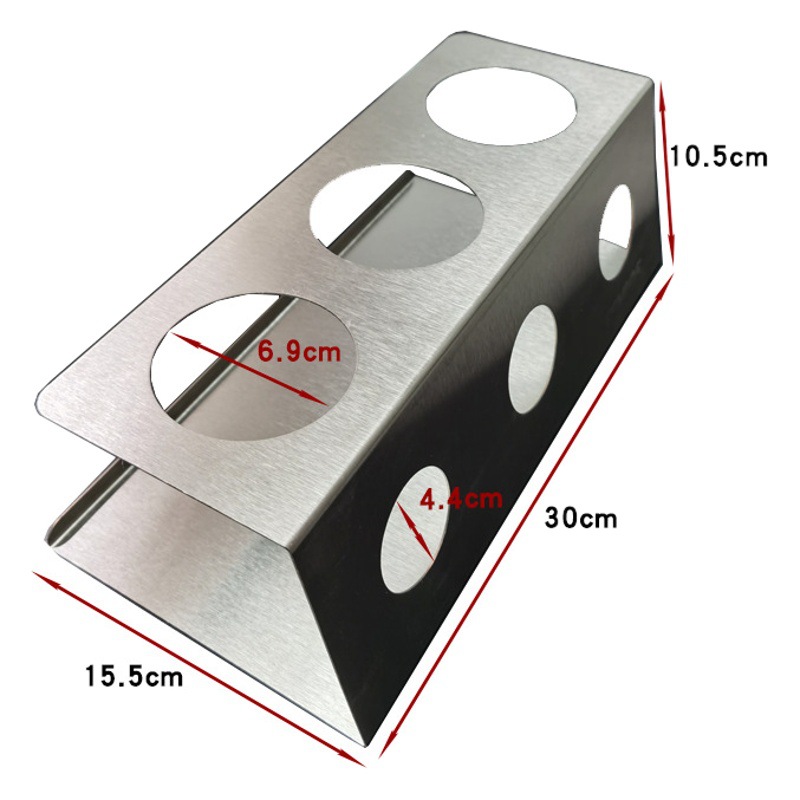 Estante de drenaje de botella de soda de acero inoxidable transfronterizo 2 agujeros 3 agujeros botella de agua de secado portavasos con almohadilla de silicona estante de drenaje