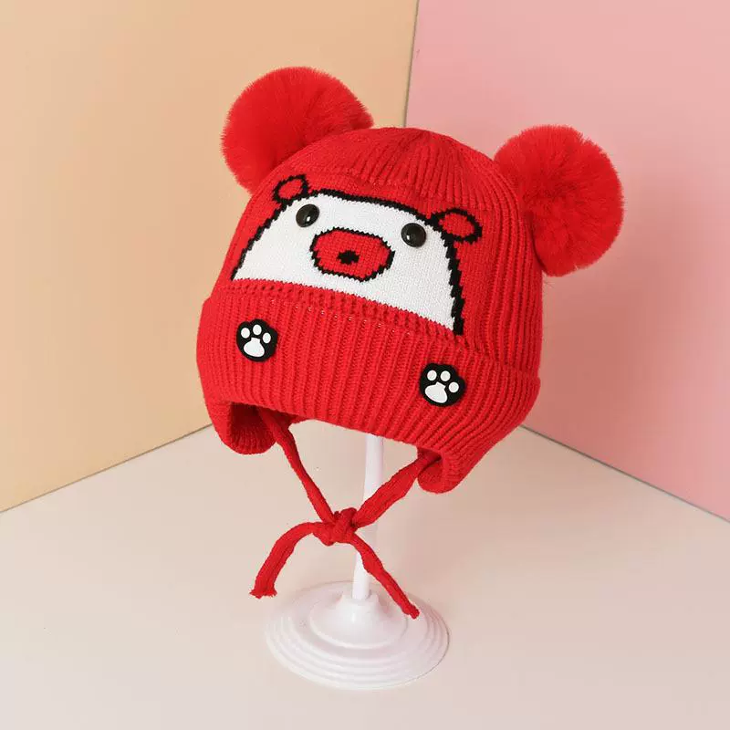Детская шапка зимняя Милая супер милая шапка для защиты ушей вязаная детская осенне-зимняя теплая Детская шерстяная шапка зима