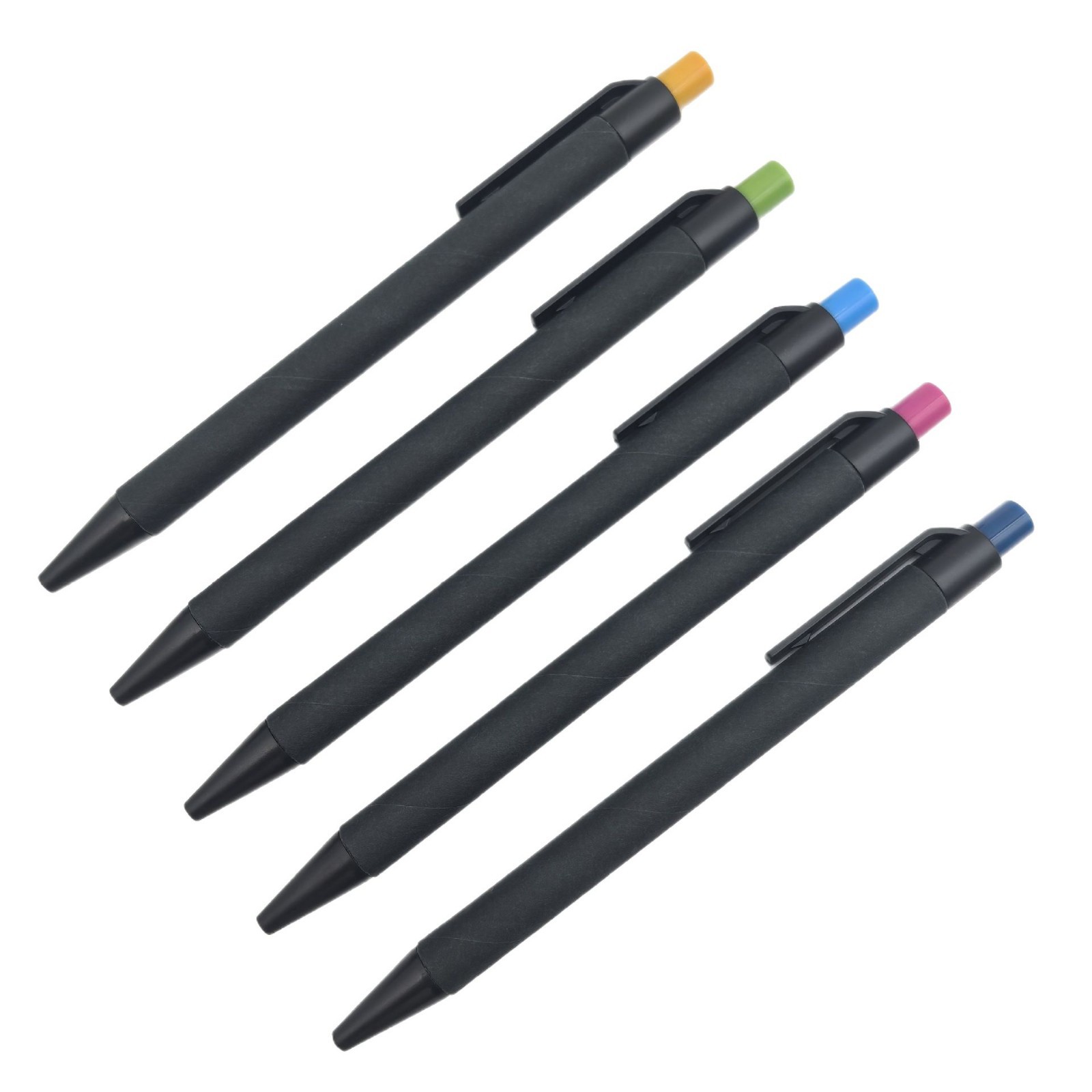 Presione bolígrafo de tubo de papel negro ecológico bolígrafo de regalo de publicidad de tapa de color bolígrafo de papel kraft verde reciclable