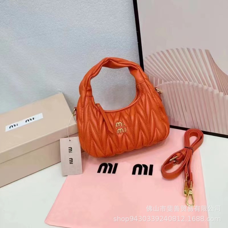 Miaomiu familia Qianjin, bolso de brazo, bolso de brazo Hobo, bolso de hombro, bolso de media luna portátil.