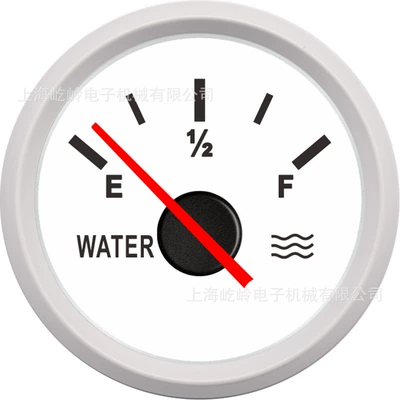 refitted universal clear water gauge – automobile instrument - white-frame-and-white-background-pointer-0-190o