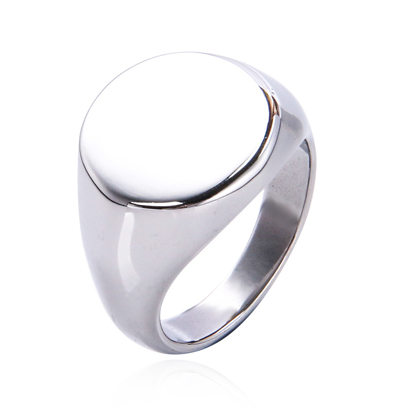 Hip-Hop Solid Color Titanium Steel Plating Men's Rings Men Band Rings display picture 3