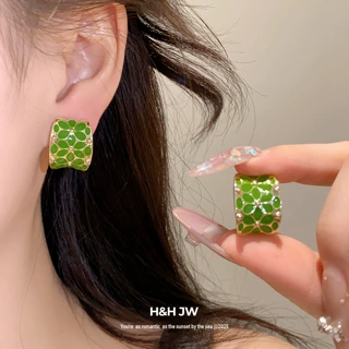 法式复古滴油花朵耳钉女复古中古风耳环设计感小众耳饰轻奢高级感