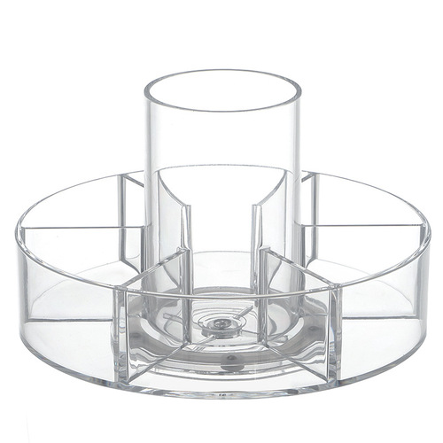 透明化妆品收纳盒360°可旋转桌面梳妆台口红护肤品置物架化妆盒