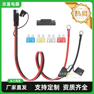 SAE 电池充电线 10AWG SAE 至 O 形环端子连接器线束线,2 针
