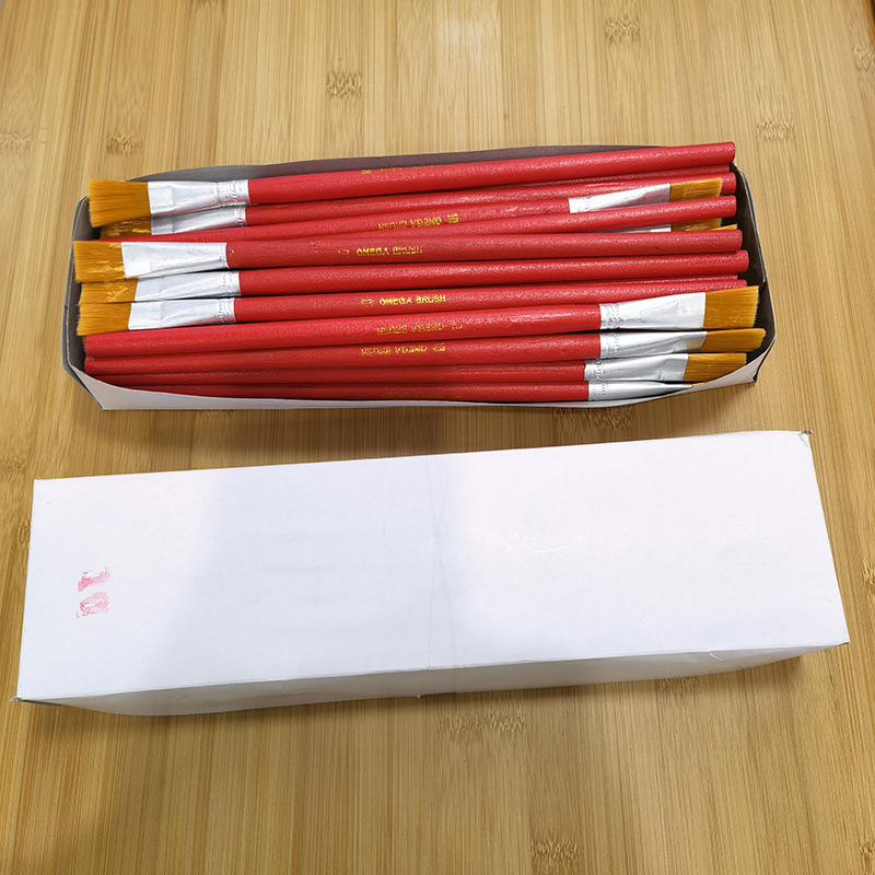 源头现货1-12号红杆尼龙毛油画笔红杆尼龙6支套12支套油画笔套装