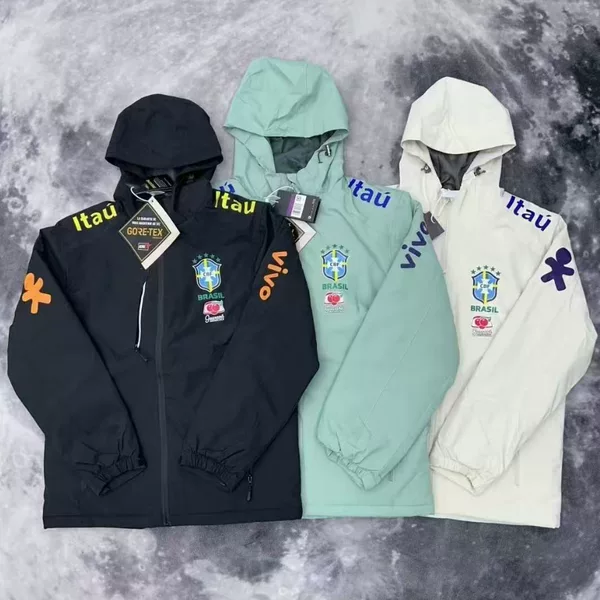 Brazilian Football Windbreaker Cotton Jacket Inter Milan Arsenal Chelsea Men's and Women's Windbreaker with Thin Fleece Lining