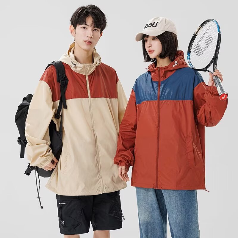 여름 커플 태양 보호 의류 남성 자외선 보호 여성 야외 태양 보호 의류 낚시 옷 커플 재킷 남성 작업복