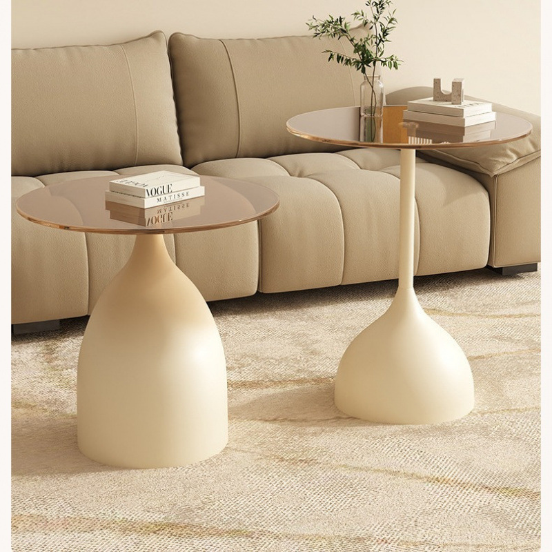 Internet Celebrity Side Table Mini Coffee Table Modern Simple Small Round Table Sofa Side Table Bedside Storage Table Iron Bedside Table