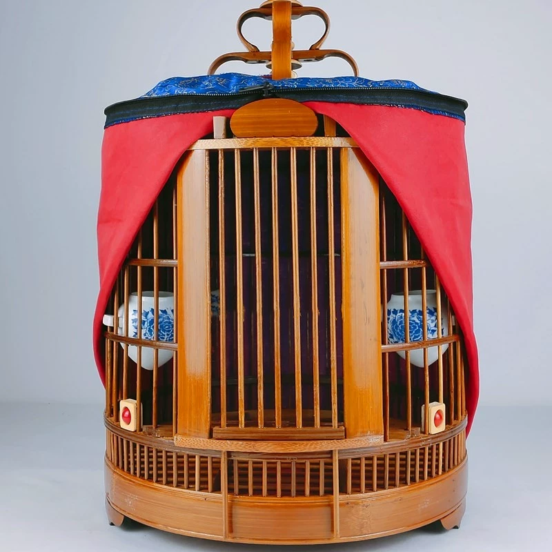 Клетка для птиц Kai Xiaobin большого размера с полным набором аксессуаров, бамбуковая премиальная клетка для сороконожек, малый размер.