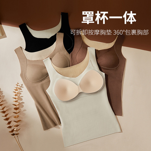 Thermal Fleece V-Neck Mid-Layer with Chest Pad Autumn/Winter Dual-Side Flocked Slimming Invisible Fleece Lined Thick Warm Innerwear for Women