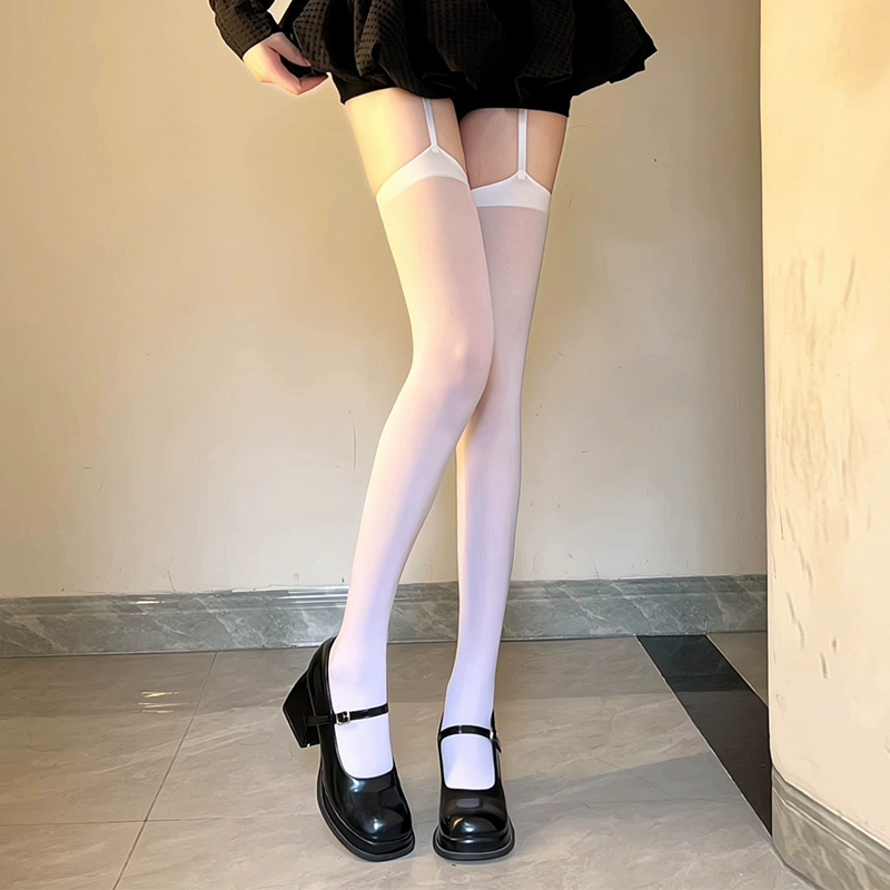  Velvet swan, cute knee socks, white high boots, lifting effect