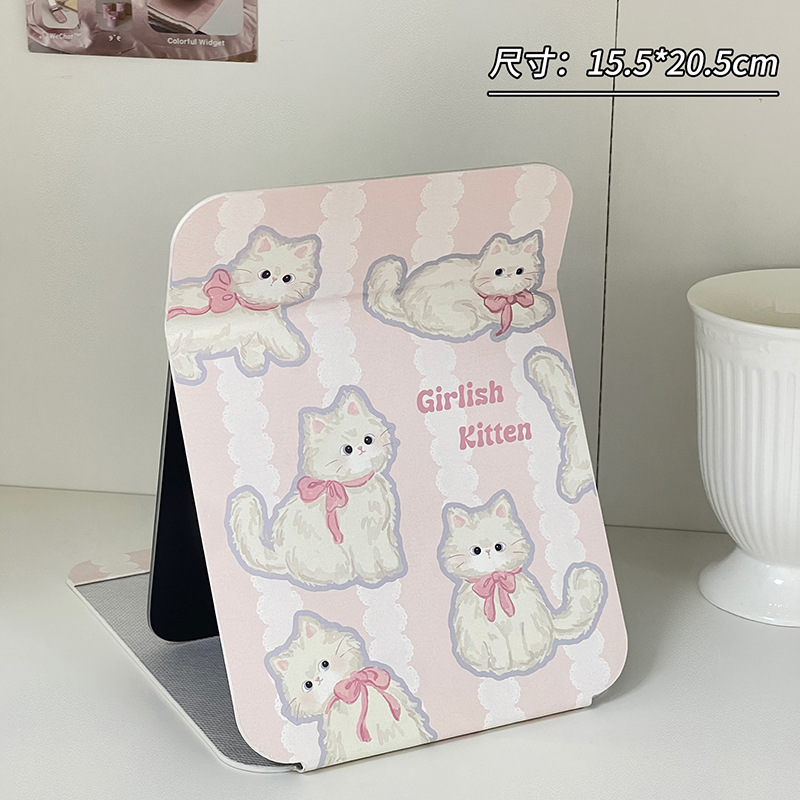 Spot nuevo espejo de maquillaje de escritorio portátil y simple espejo de tocador plegable portátil para mujer espejo de dormitorio para estudiantes en casa