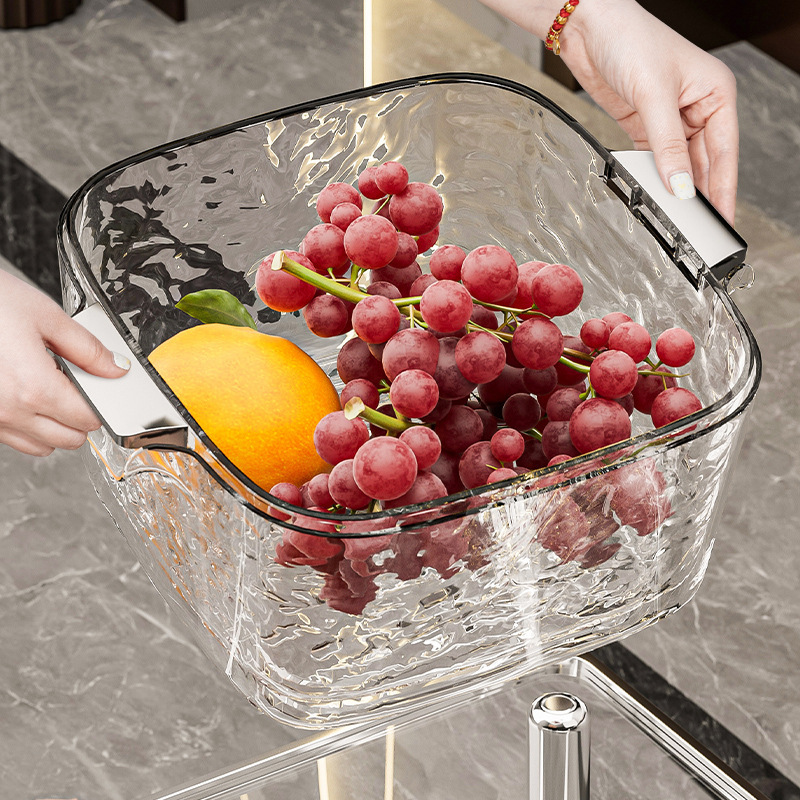 Double-layer Vegetable Washing Basin Draining Basket New Style Kitchen Multifunctional Fruit Basket High-value Fruit Plate Living Room Household Vegetable Basket Double-layer Vegetable Washing Basin Draining Basket New Style Kitchen Multifunctional Fruit Basket High-value Fruit Plate Living Room Household Vegetable Basket