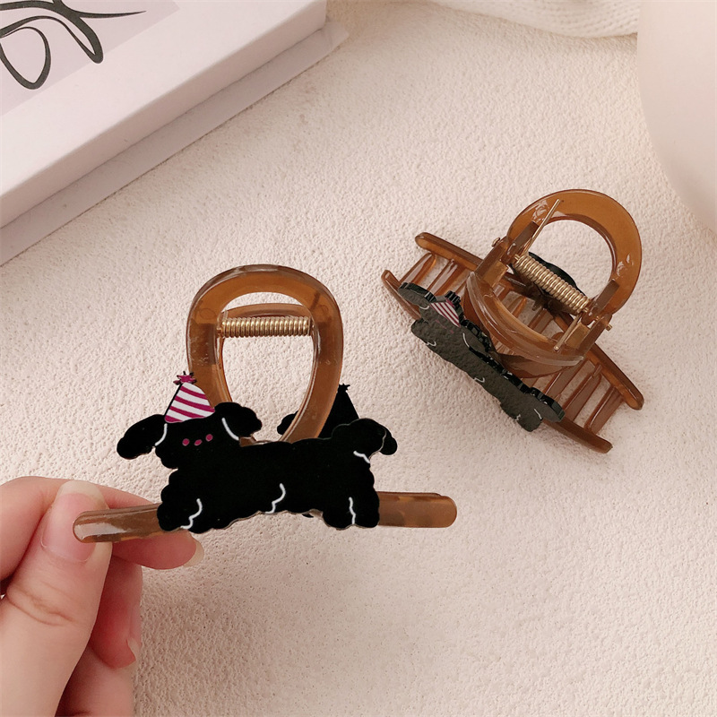Cute y lindo cachorro clip de cabello para mujeres 2024 nuevo clip de cabello de alto nivel de capilla de pescado clip de cabello de cabeza posterior