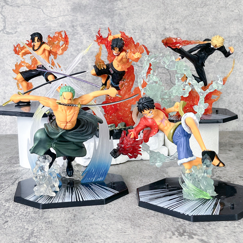 One Piece Anime Figure Fire Punch Luffy Ace Zoro Nine Swords Sanji Trendy Toy Model for Men One Piece Anime Figure Fire Punch Luffy Ace Zoro Nine Swords Sanji Trendy Toy Model for Men