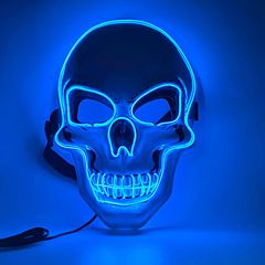 PVC white skull mask led mask Halloween luminous mask EL cold light mask gift luminous mask