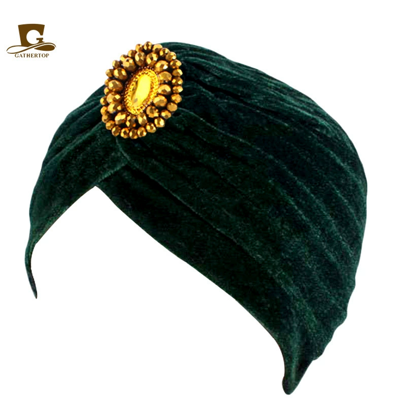 Demi-season golden velvet scarf, India