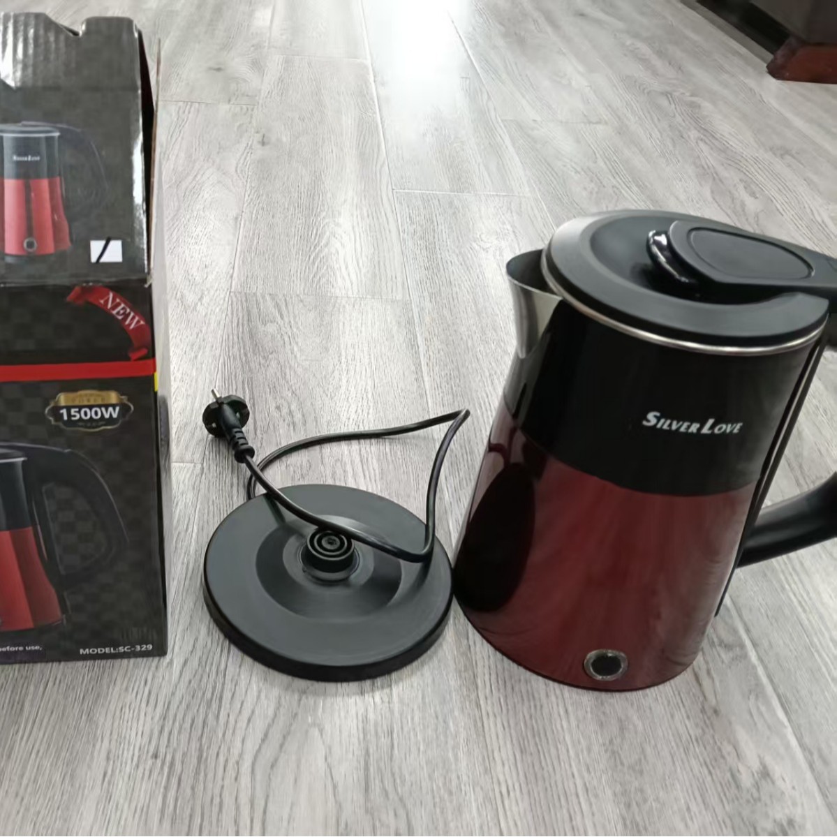Acero inoxidable anti-seco quemador eléctrico hervidor de agua doméstico transfronterizo de gran capacidad 1.8L apagado automático