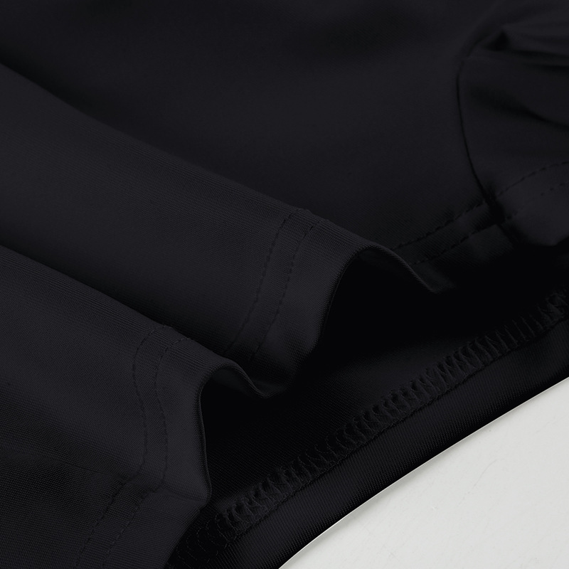 Street Sexy Casual Mesh Stitching One Piece Short Half Turtleneck Sexy Tight Long Sleeve Narrow Jumpsuit Women