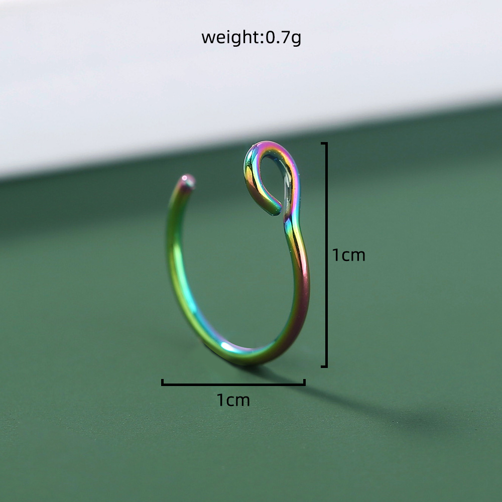 Punk Stainless Steel Fake Nose Ring Classic Couples Without Piercing Personality Jewelry Wholesale display picture 12