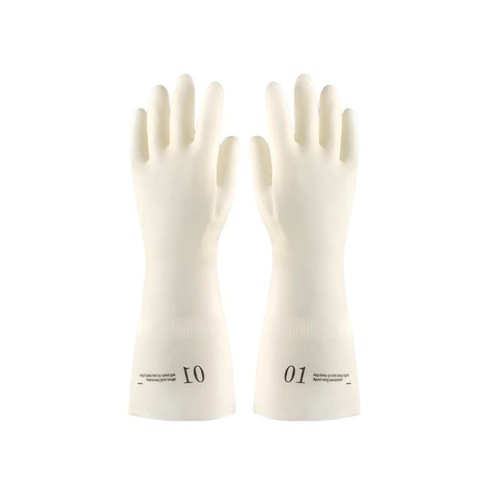 Nitrile Dishwashing Gloves for Women - Waterproof Rubber, Fleece Lined, Thickened, Velour, Durable - Laundry Clothes Glove