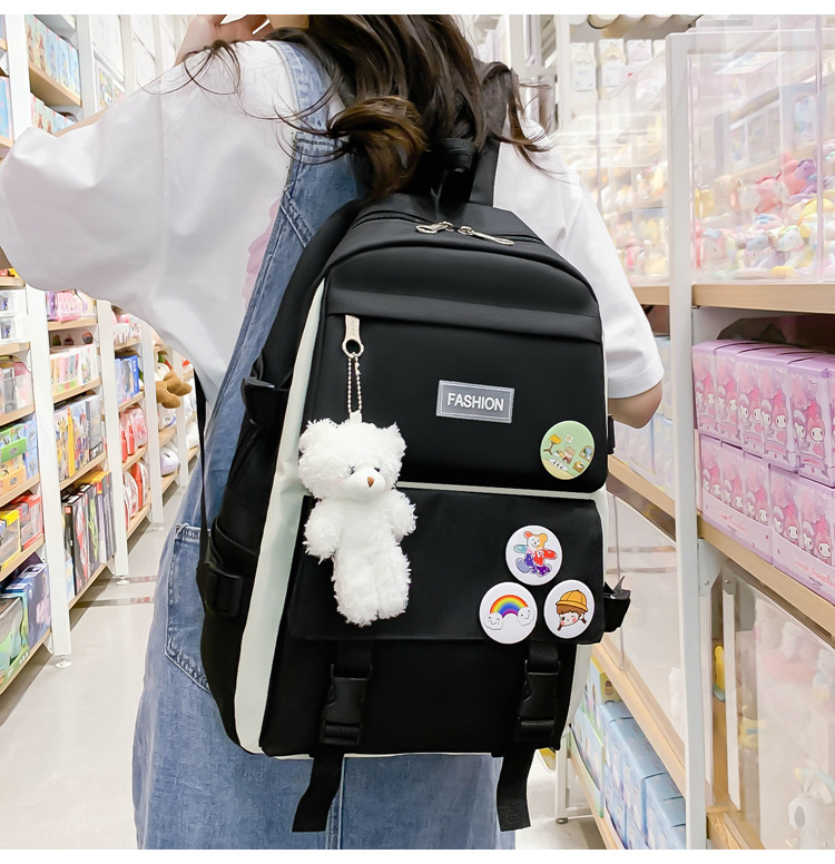Double Shoulder Straps Strap Type Solid Color Casual School Daily School Backpack