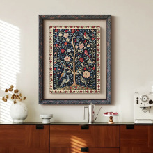 鹊喜》法式中古风客厅装饰画美式复古餐厅玄关卧室高级感花鸟挂画