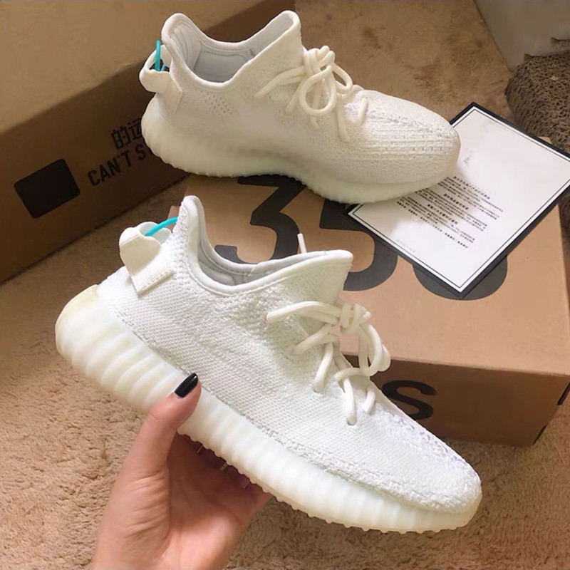 Yezi Yeezy Official Website Genuine Coconut Shoes 350 Ice Blue Baby's Breath Women's Shoes Summer Mesh Running Shoes for Men