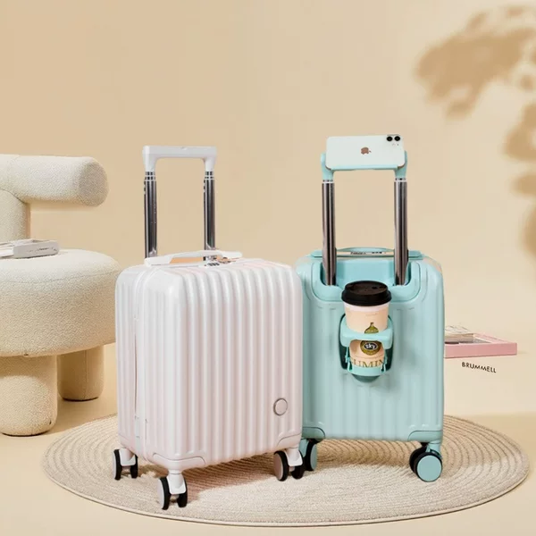 14inch Silent Small Suitcase Spring and Autumn Airlines Mini Boarding Case Men's and Women's Trolley Password Box Suitcase Leather Case