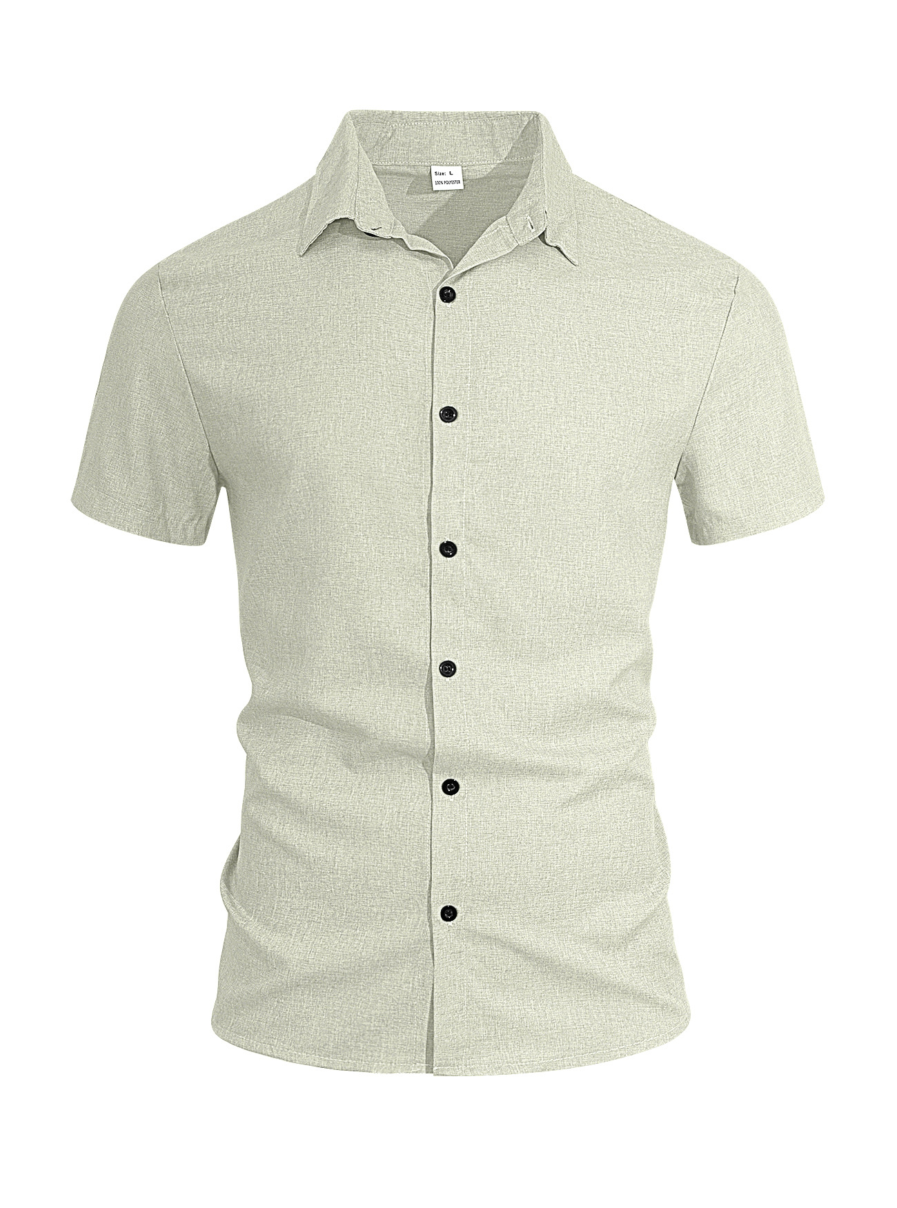 Amazon hombre imitación de cáñamo transpirable de mangas cortas de negocios casual solapa de secado rápido de verano blusa delgada TK camisa transfronteriza
