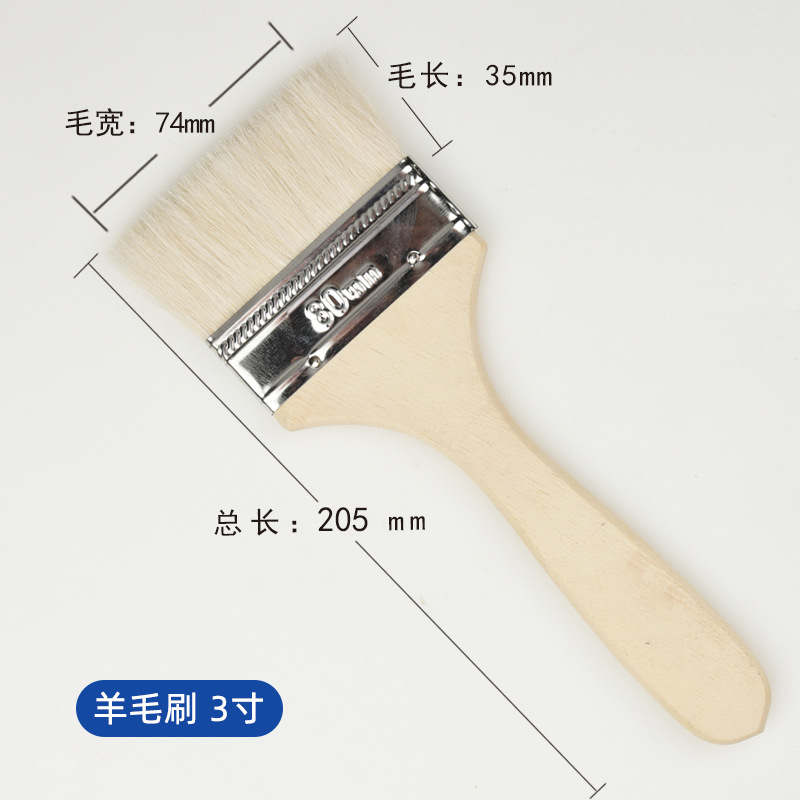 Fabricante al por mayor cepillo de lana cepillo de pintura cepillo de horneado cepillo de pintura mango de madera cepillo de pelo suave para barbacoa pintor