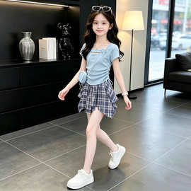 2026新款夏儿童多巴胺小洋裙高级感小学生套装女