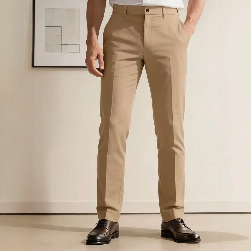 Always in stock, men's business casual slim-fit straight solid color trousers, new spring men's fashion pants wholesale