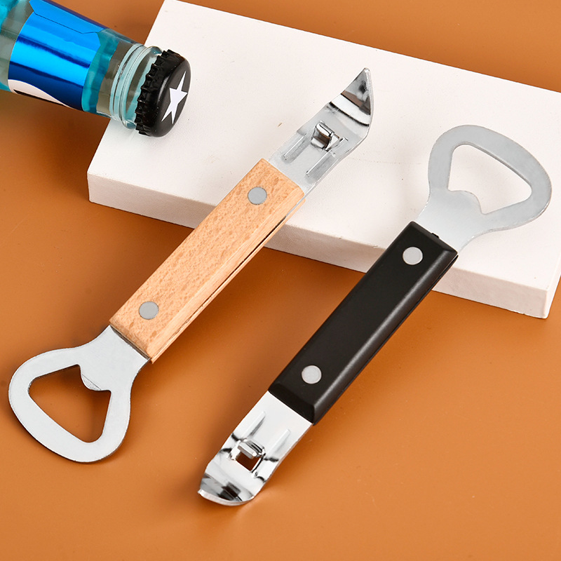 스테인레스 스틸 병따개 맥주 캡 오프너 더블 헤드 캔 오프너 주방 맥주 병따개