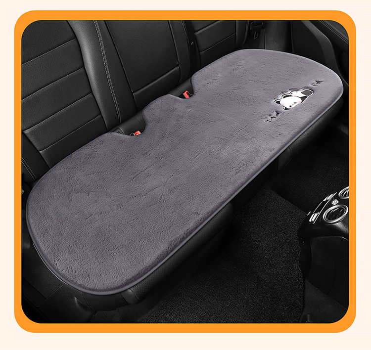 Winter car seat cushion cartoon plush cushion car seat cushion rear universal warm three-piece plush non-slip seat
