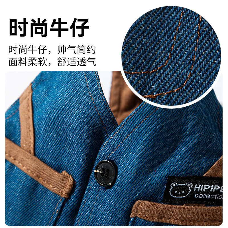 Japón y Corea del Sur primavera y verano perros de moda chaleco de vaquero vestido gato moda moda moda ropa de mascotas medianas y pequeñas