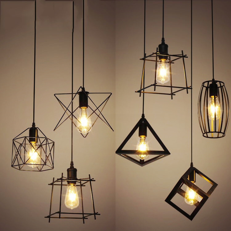 Manufacturer's Single-Head Small Iron Cage Pendant Light, American Retro Style, Suitable for Hot Pot Restaurants, Clothing Stores, Corridors, Bar Counters, and Dining Rooms, Industrial Style
