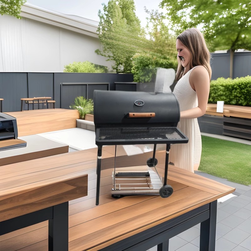Fábrica de parrilla multifuncional en stock para jardín doméstico gran horno portátil al aire libre camping parrilla de parrilla