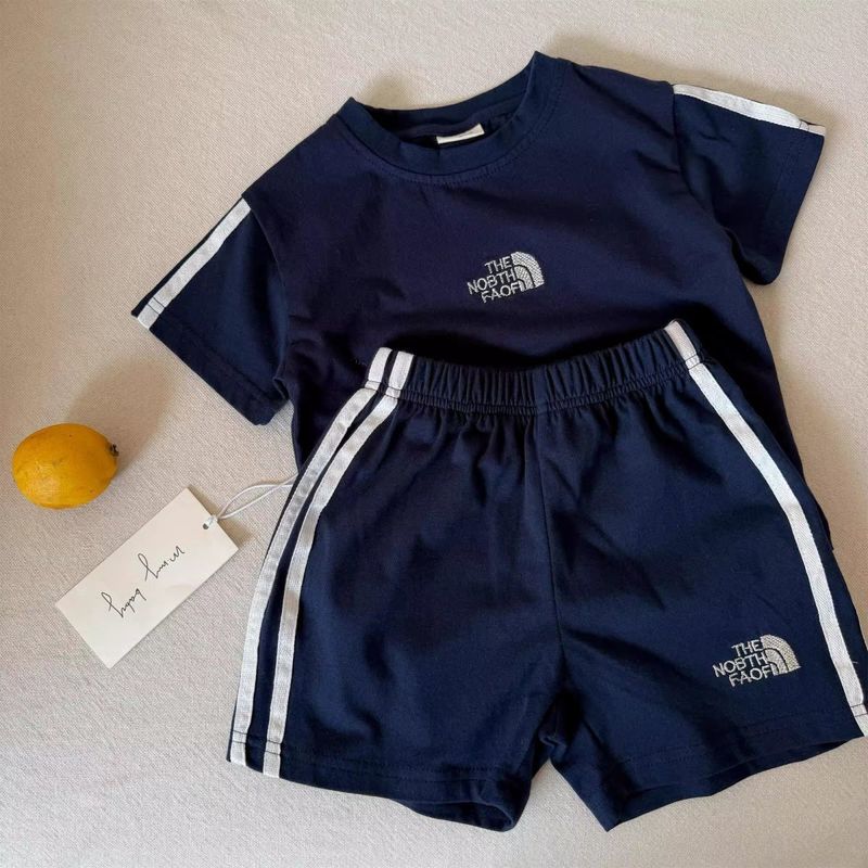 子供セット2025夏男女童日系アルファベット純綿半袖赤ちゃんパンツ運動2点セット潮|undefined