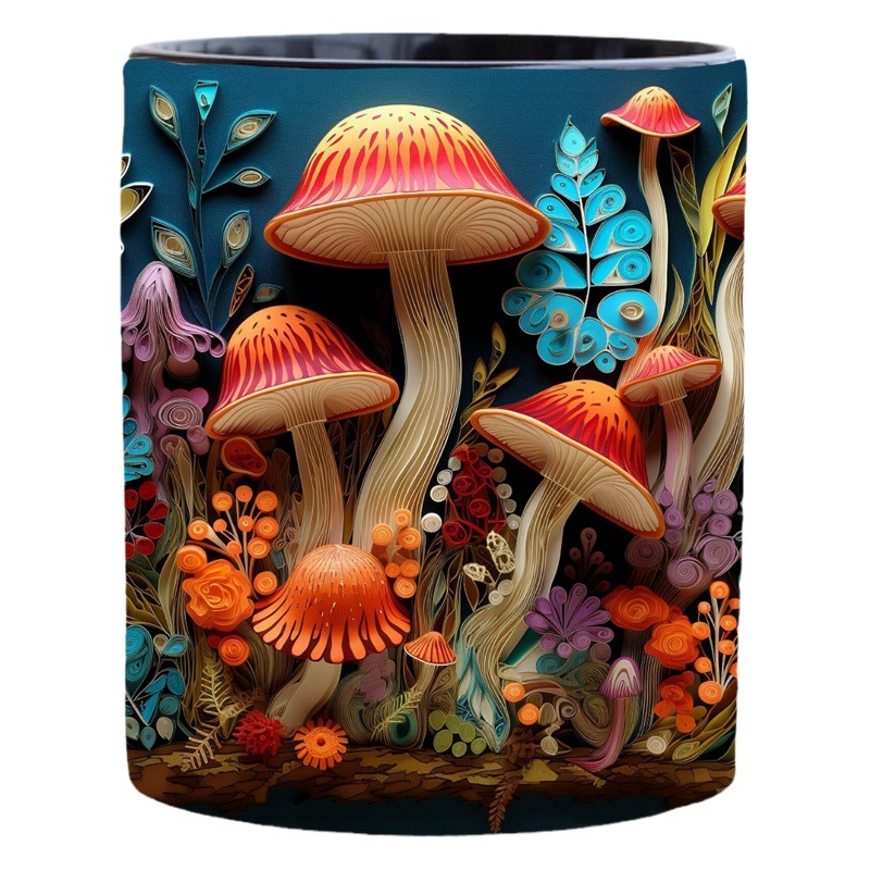 Taza multiusos espacio creativo de la taza de la nueva taza mágica de cerámica 3D transfronteriza de las setas