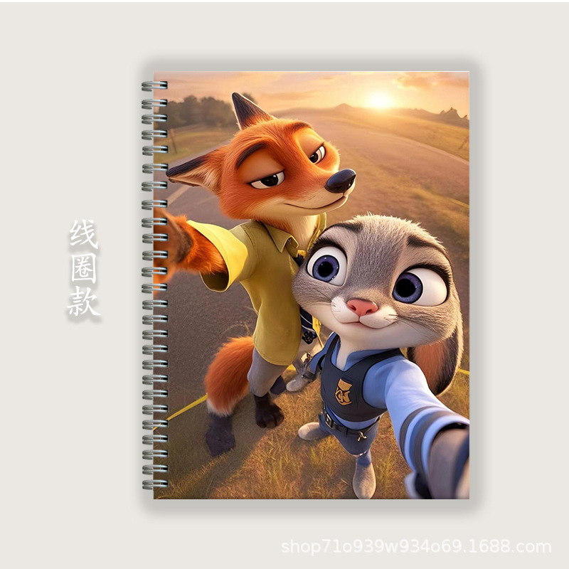 Crazy Animal City a5b5a4 cuaderno de notas de bobina de cáscara dura cuaderno de tareas de línea horizontal en inglés cuaderno cuadrático