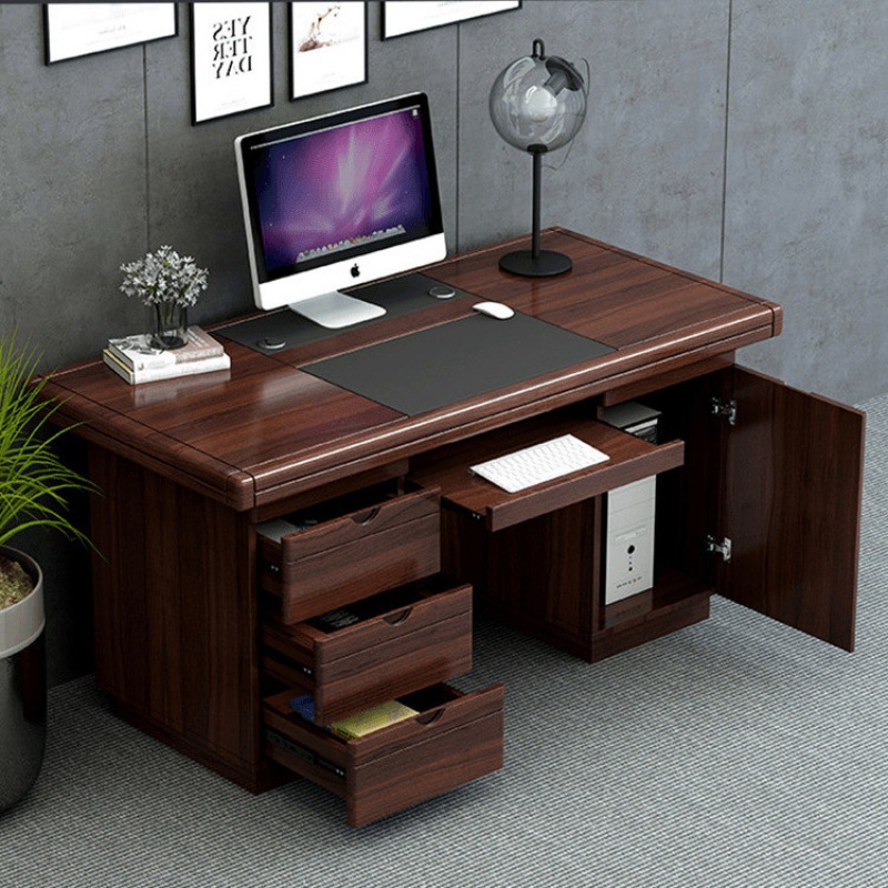 办公桌 实木电脑台式家用桌经济型1.4米书桌学习桌现代简约写字台