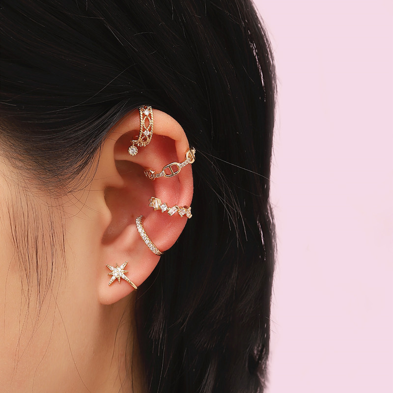 锦颜韩版耳夹无耳洞气质耳骨夹女酷个性镶钻耳饰简约冷淡风耳骨环